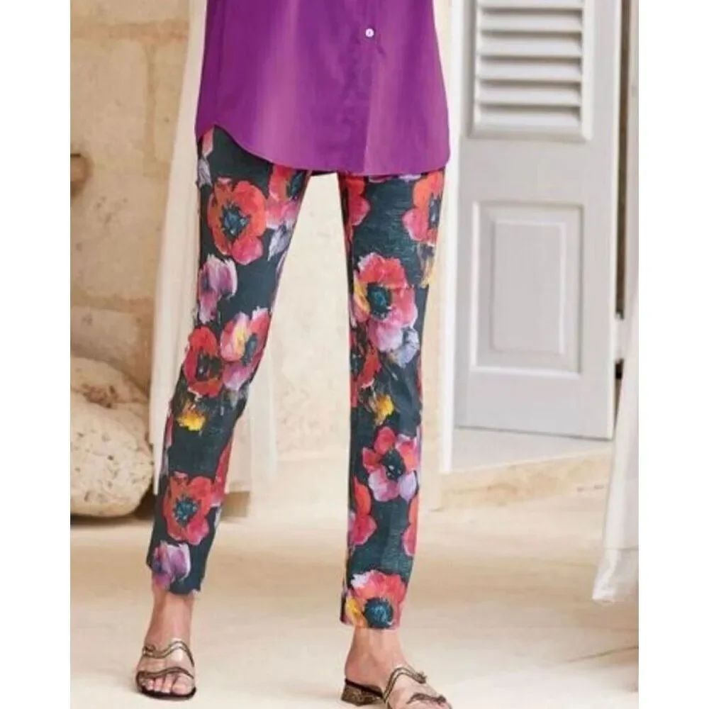 Soft Surroundings Papavero floral ponte pant size 3x